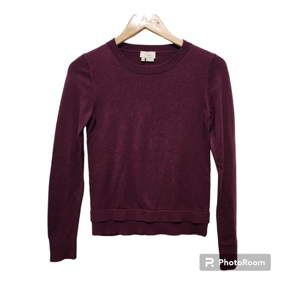 Kate Spade Burgandy Long Sleeve Sweater Size XS